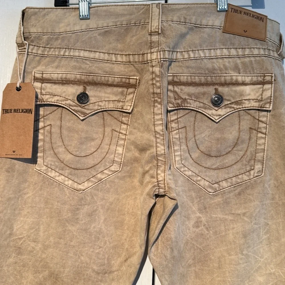 True Religion Ricky Straight Well Worn Twill Pants Sandstone Size 32 NWT